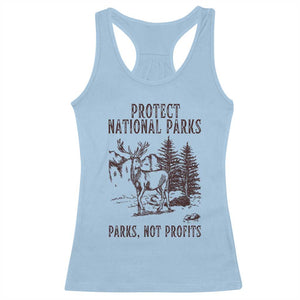 Protect National Parks Racerback Tank Top Support Parks Not Profits Deer TS02 Light Blue Print Your Wear