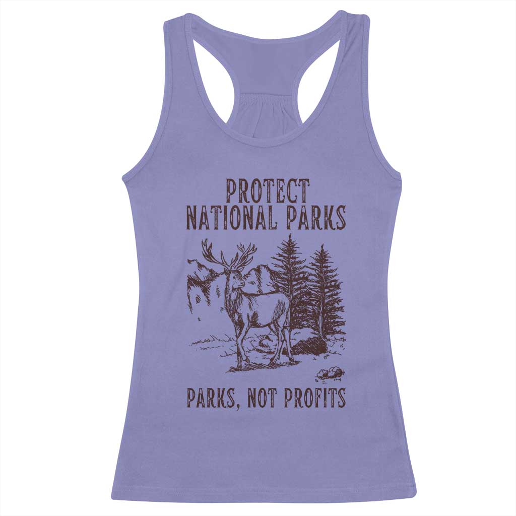 Protect National Parks Racerback Tank Top Support Parks Not Profits Deer TS02 Violet Print Your Wear