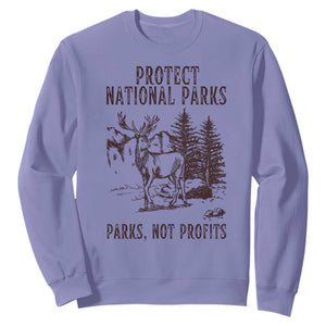 Protect National Parks Sweatshirt Support Parks Not Profits Deer TS02 Violet Print Your Wear