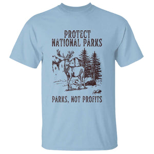 Protect National Parks T Shirt Support Parks Not Profits Deer TS02 Light Blue Print Your Wear