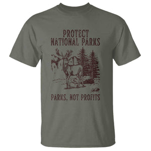 Protect National Parks T Shirt Support Parks Not Profits Deer TS02 Military Green Print Your Wear