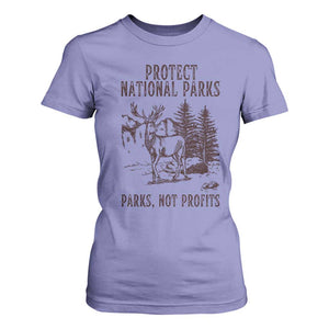 Protect National Parks T Shirt For Women Support Parks Not Profits Deer TS02 Violet Print Your Wear