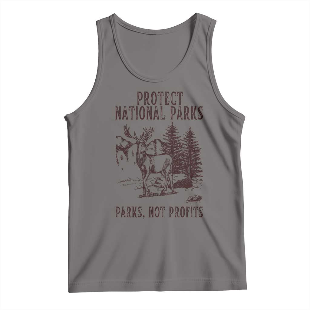 Protect National Parks Tank Top Support Parks Not Profits Deer TS02 Deep Heather Print Your Wear