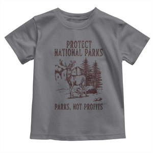 Protect National Parks Toddler T Shirt Support Parks Not Profits Deer TS02 Charcoal Print Your Wear