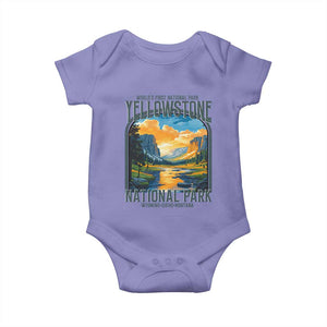 Yellowstone National Park Baby Onesie Worlds First NP Retro Vintage Graphic TS02 Violet Print Your Wear