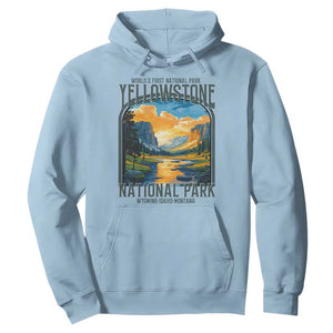 Yellowstone National Park Hoodie Worlds First NP Retro Vintage Graphic TS02 Light Blue Print Your Wear