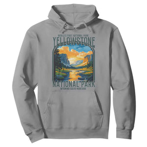 Yellowstone National Park Hoodie Worlds First NP Retro Vintage Graphic TS02 Sport Gray Print Your Wear