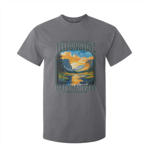 Yellowstone National Park T Shirt For Kid Worlds First NP Retro Vintage Graphic TS02 Charcoal Print Your Wear