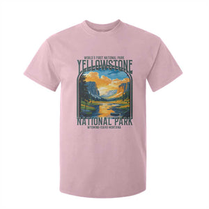 Yellowstone National Park T Shirt For Kid Worlds First NP Retro Vintage Graphic TS02 Light Pink Print Your Wear