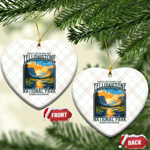 Yellowstone National Park Ceramic Ornament Worlds First NP Retro Vintage Graphic TS02 Print Your Wear