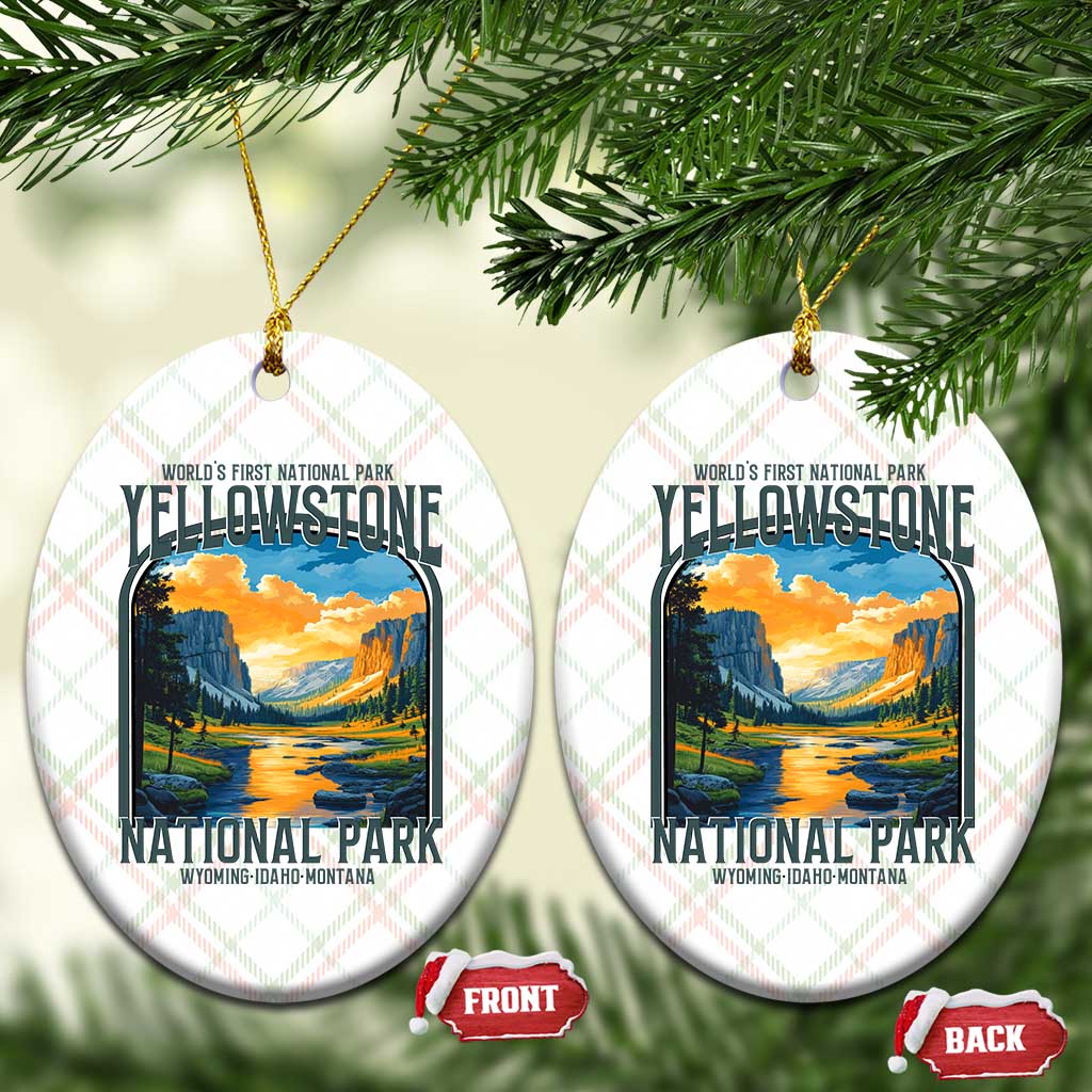 Yellowstone National Park Ceramic Ornament Worlds First NP Retro Vintage Graphic TS02 Print Your Wear