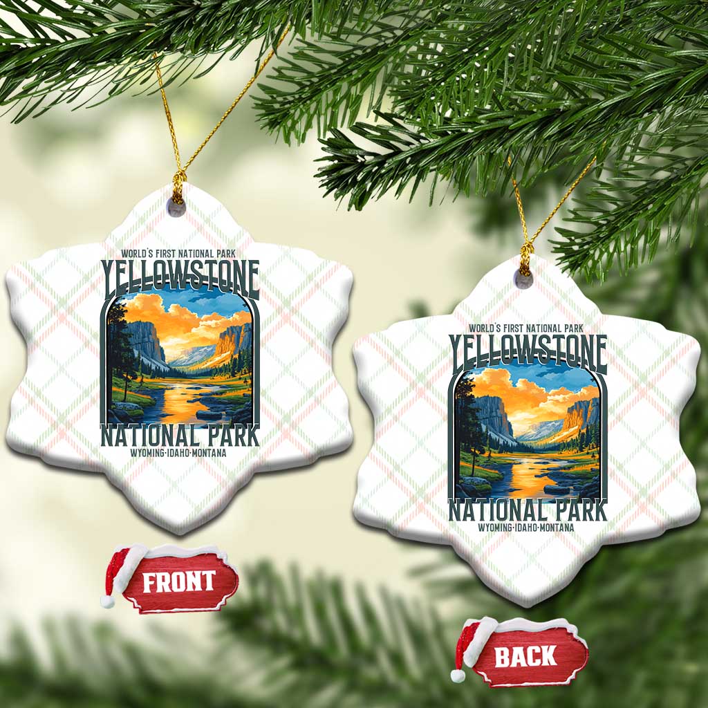 Yellowstone National Park Ceramic Ornament Worlds First NP Retro Vintage Graphic TS02 Print Your Wear