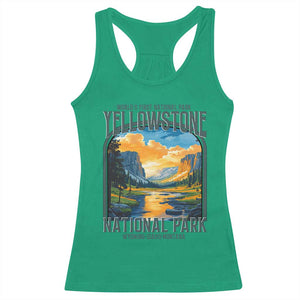 Yellowstone National Park Racerback Tank Top Worlds First NP Retro Vintage Graphic TS02 Irish Green Print Your Wear