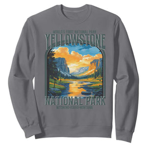 Yellowstone National Park Sweatshirt Worlds First NP Retro Vintage Graphic TS02 Charcoal Print Your Wear