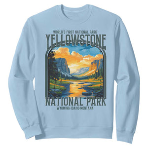 Yellowstone National Park Sweatshirt Worlds First NP Retro Vintage Graphic TS02 Light Blue Print Your Wear