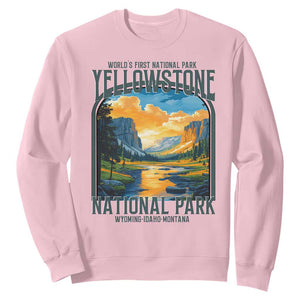 Yellowstone National Park Sweatshirt Worlds First NP Retro Vintage Graphic TS02 Light Pink Print Your Wear