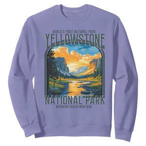 Yellowstone National Park Sweatshirt Worlds First NP Retro Vintage Graphic TS02 Violet Print Your Wear