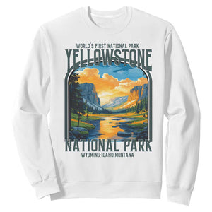 Yellowstone National Park Sweatshirt Worlds First NP Retro Vintage Graphic TS02 White Print Your Wear