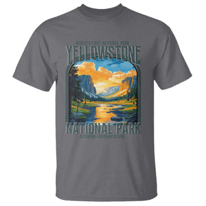 Yellowstone National Park T Shirt Worlds First NP Retro Vintage Graphic TS02 Charcoal Print Your Wear