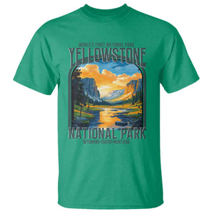 Yellowstone National Park T Shirt Worlds First NP Retro Vintage Graphic TS02 Irish Green Print Your Wear