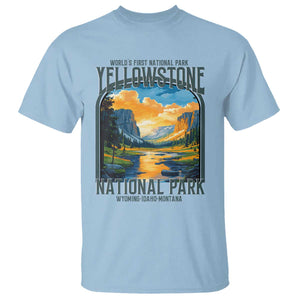 Yellowstone National Park T Shirt Worlds First NP Retro Vintage Graphic TS02 Light Blue Print Your Wear