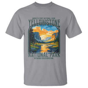 Yellowstone National Park T Shirt Worlds First NP Retro Vintage Graphic TS02 Sport Gray Print Your Wear