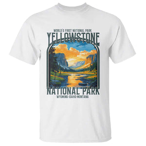 Yellowstone National Park T Shirt Worlds First NP Retro Vintage Graphic TS02 White Print Your Wear