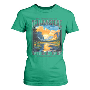 Yellowstone National Park T Shirt For Women Worlds First NP Retro Vintage Graphic TS02 Irish Green Print Your Wear