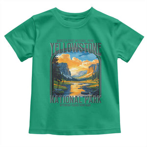 Yellowstone National Park Toddler T Shirt Worlds First NP Retro Vintage Graphic TS02 Irish Green Print Your Wear