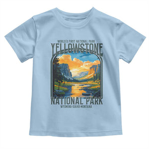 Yellowstone National Park Toddler T Shirt Worlds First NP Retro Vintage Graphic TS02 Light Blue Print Your Wear