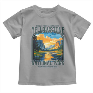 Yellowstone National Park Toddler T Shirt Worlds First NP Retro Vintage Graphic TS02 Sport Gray Print Your Wear