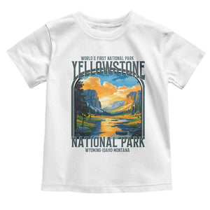 Yellowstone National Park Toddler T Shirt Worlds First NP Retro Vintage Graphic TS02 White Print Your Wear