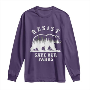 Resist Save Our Parks Long Sleeve Shirt Bear US National Parks Wildlife Nature TS02 Purple Print Your Wear