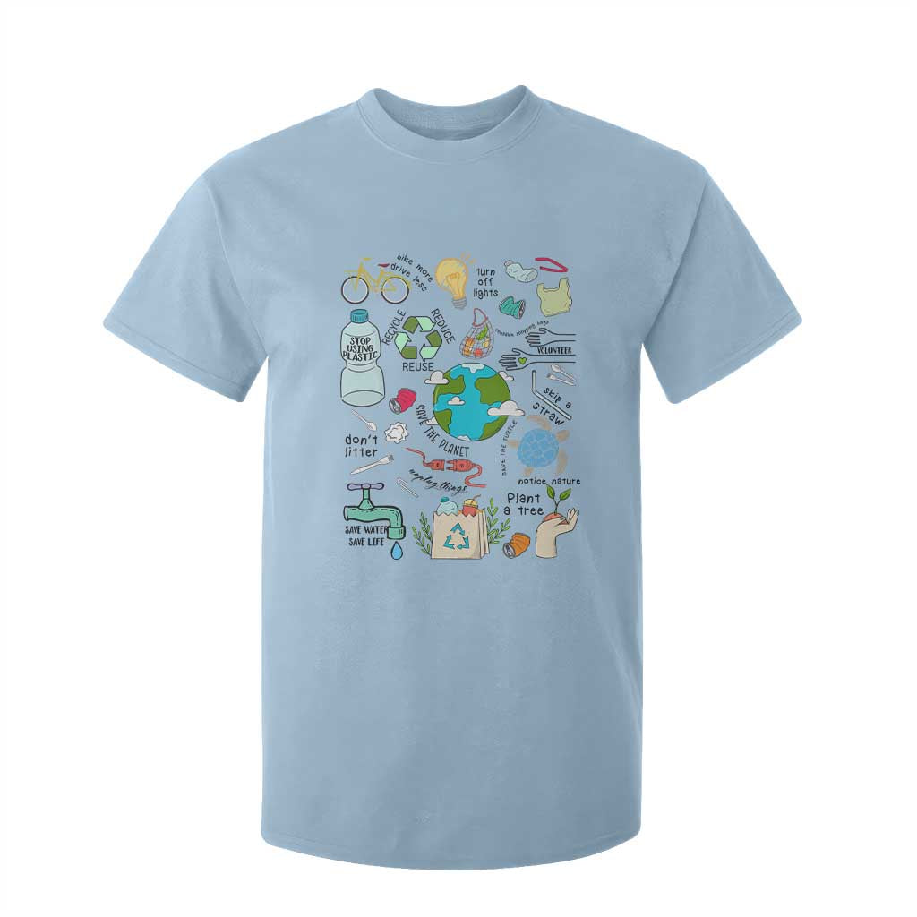 Save The Planet T Shirt For Kid Earth Day Protect Nature Environmental Recycling TS02 Light Blue Print Your Wear