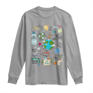 Save The Planet Long Sleeve Shirt Earth Day Protect Nature Environmental Recycling TS02 Sport Gray Print Your Wear