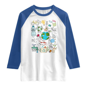 Save The Planet Raglan Shirt Earth Day Protect Nature Environmental Recycling TS02 White Royal Print Your Wear