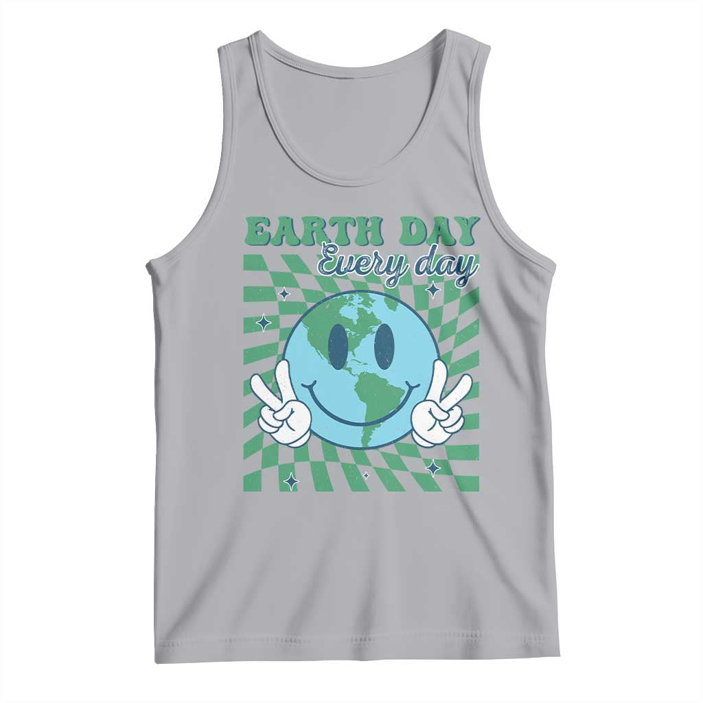 Earth Day Everyday Tank Top Smile Face Hippie Planet Anniversary TS02 Athletic Heather Print Your Wear