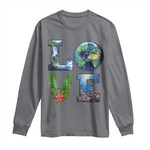 Earth Day LOVE Long Sleeve Shirt Planet Anniversary Everyday TS02 Charcoal Print Your Wear