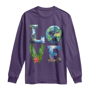 Earth Day LOVE Long Sleeve Shirt Planet Anniversary Everyday TS02 Purple Print Your Wear