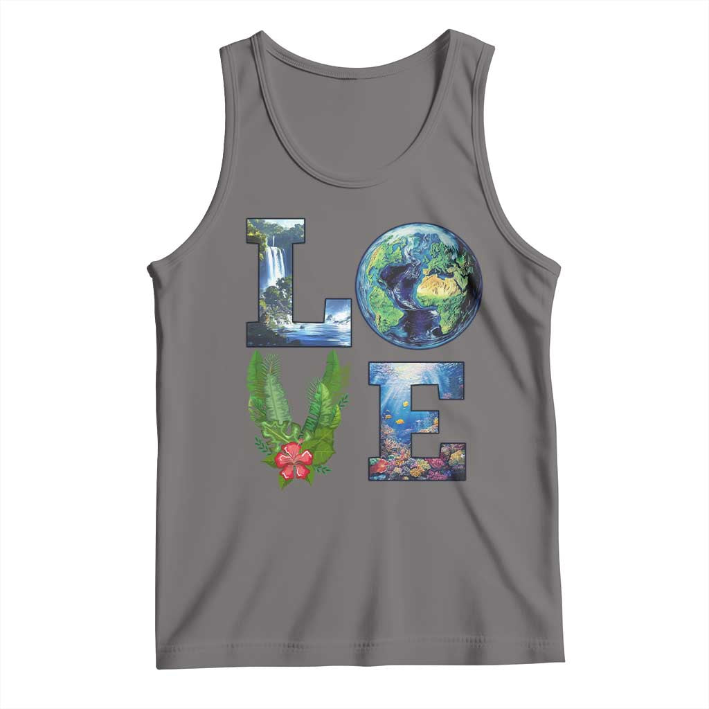 Earth Day LOVE Tank Top Planet Anniversary Everyday TS02 Deep Heather Print Your Wear