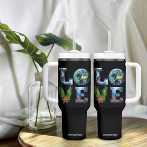 Earth Day LOVE Tumbler With Handle Planet Anniversary Everyday TS02 Print Your Wear