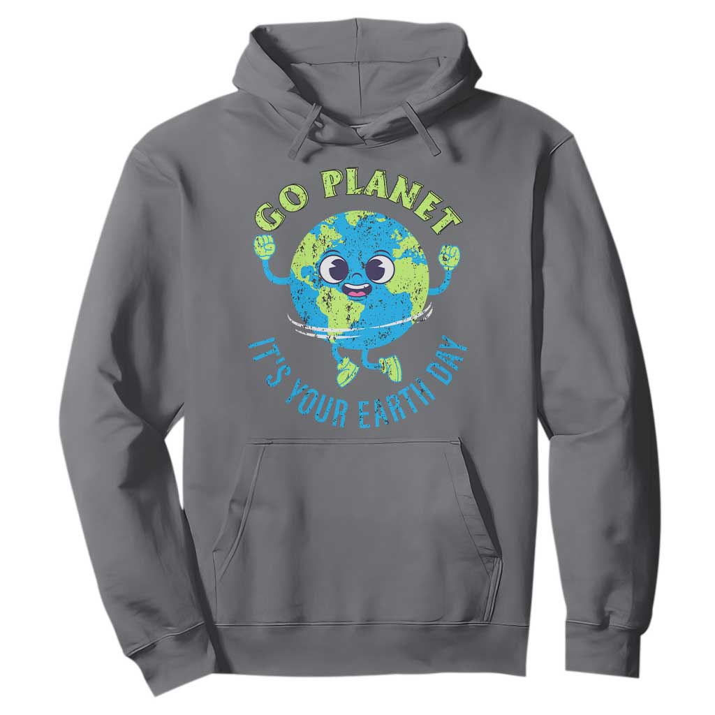 Go Planet It's Your Earth Day Hoodie TS02 Charcoal Print Your Wear