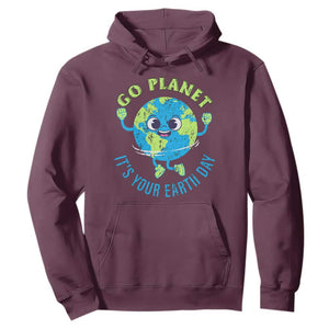Go Planet It's Your Earth Day Hoodie TS02 Maroon Print Your Wear