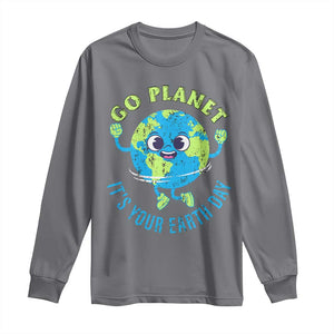 Go Planet It's Your Earth Day Long Sleeve Shirt TS02 Charcoal Print Your Wear