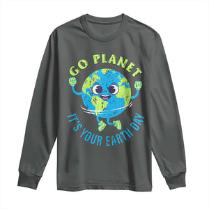 Go Planet It's Your Earth Day Long Sleeve Shirt TS02 Dark Heather Print Your Wear