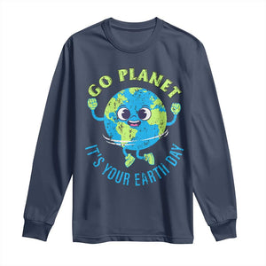 Go Planet It's Your Earth Day Long Sleeve Shirt TS02 Navy Print Your Wear