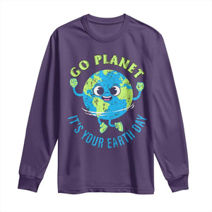 Go Planet It's Your Earth Day Long Sleeve Shirt TS02 Purple Print Your Wear