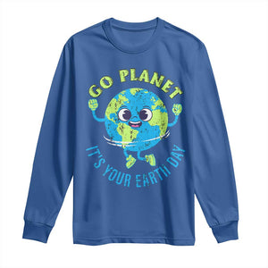 Go Planet It's Your Earth Day Long Sleeve Shirt TS02 Royal Blue Print Your Wear