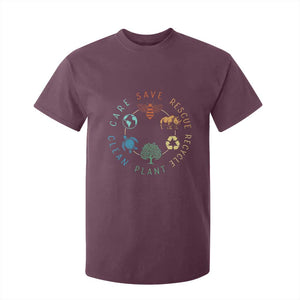Save Bees Rescue Animals Recycle Plastic T Shirt For Kid Earth Day Protect The Environment TS02 Maroon Print Your Wear