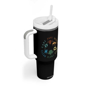 Save Bees Rescue Animals Recycle Plastic Tumbler With Handle Earth Day Protect The Environment TS02 Print Your Wear